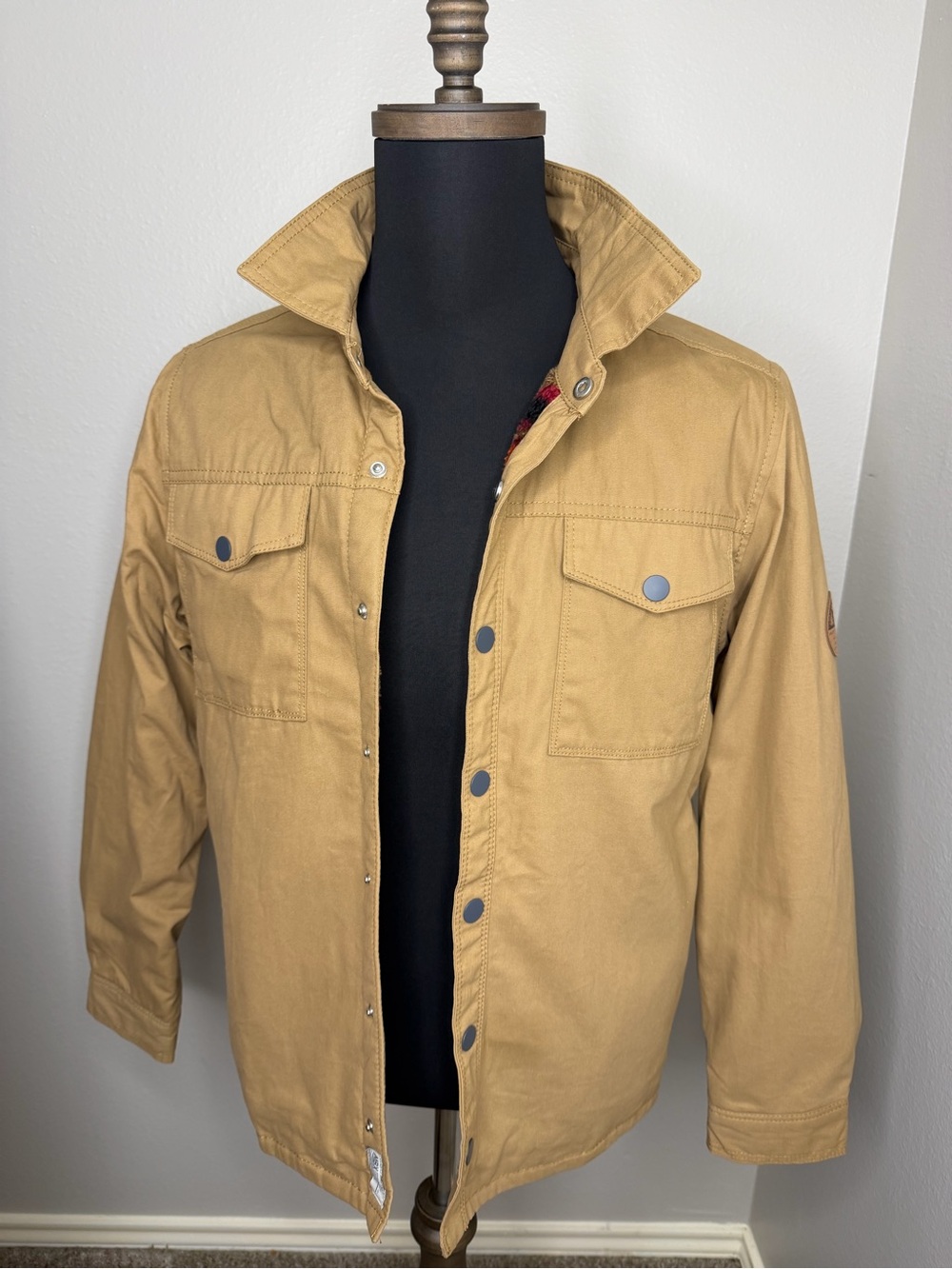 MBX Men’s Sherpa Lined Utility Jacket Tan Size Small